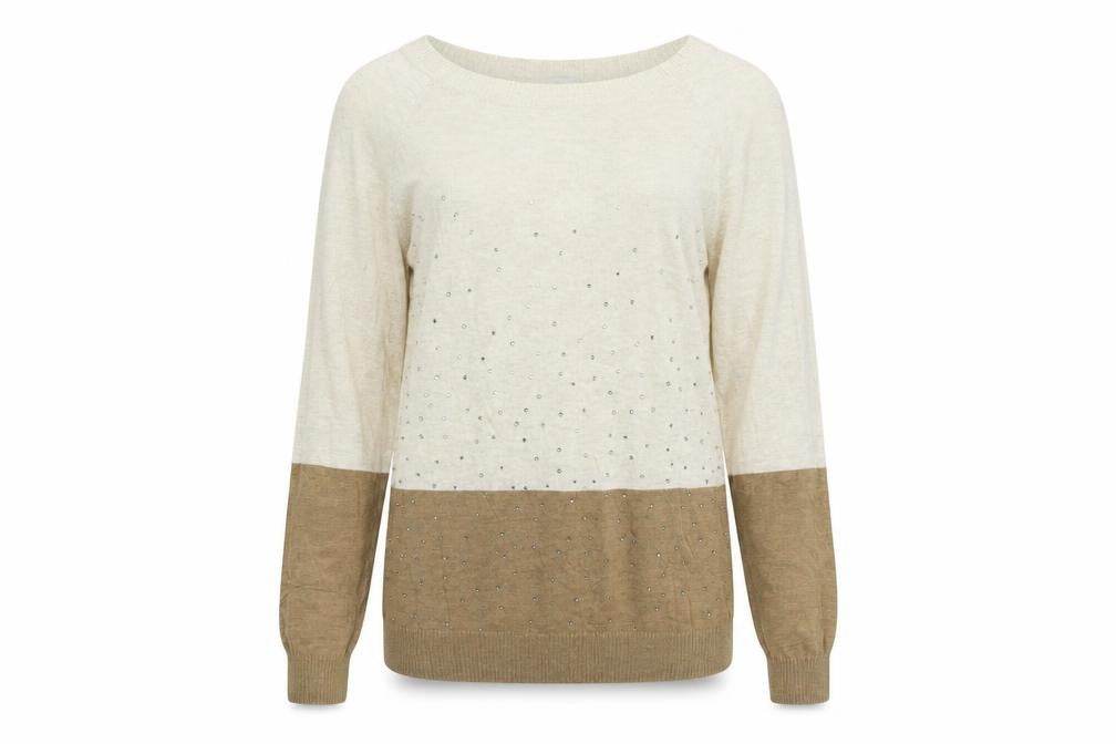 NEXT Womens Beige   Pullover Jumper Size 10  - jewl detail