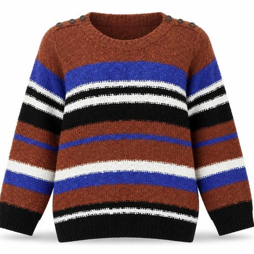 Debenhams Womens Brown Striped  Pullover Jumper Size 12  - Blue