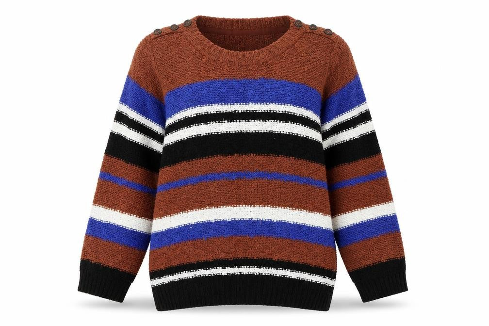 Debenhams Womens Brown Striped  Pullover Jumper Size 12  - Blue