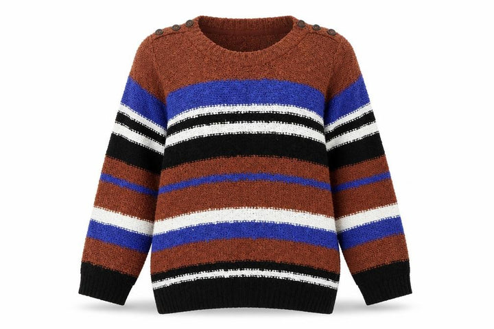 Debenhams Womens Brown Striped Pullover Jumper Size 12 - Blue