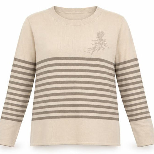 Lizzi Clarke Womens Brown Striped Knit Pullover Jumper Size S