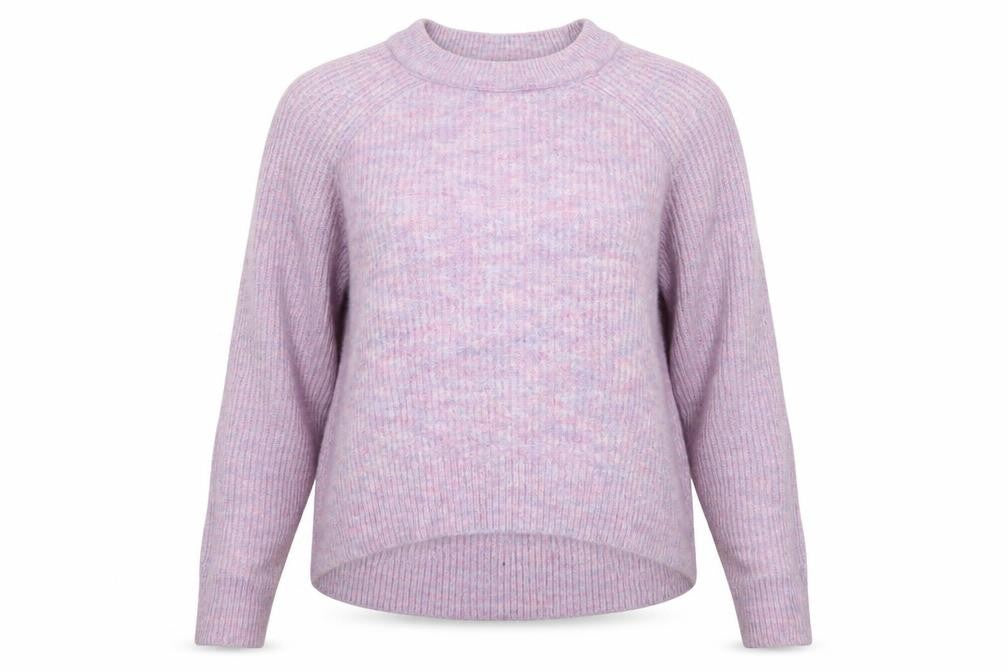 Front view of H&M women’s purple knit jumper, size S