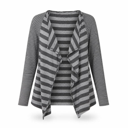 George Womens Grey Striped Jersey Cardigan Jumper Size 12