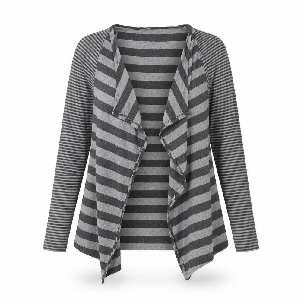 George Womens Grey Striped Jersey Cardigan Jumper Size 12