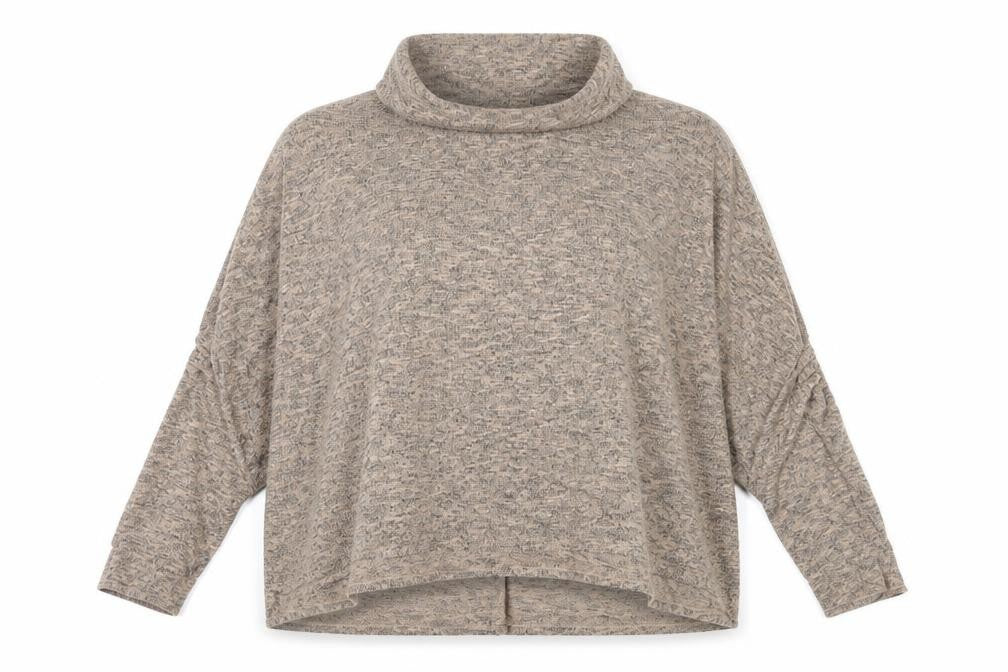 Front view of New Look women’s brown knit jumper, size UK 14