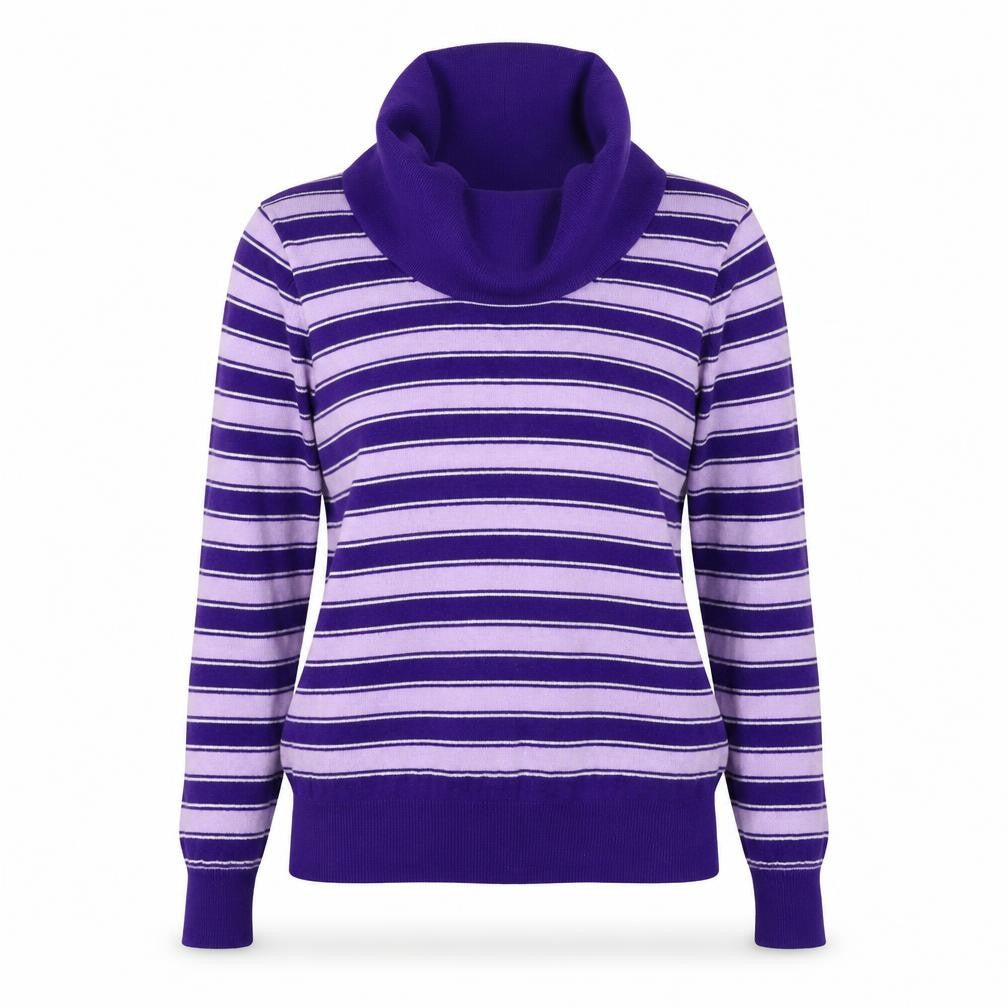 Country Casuals  Womens Purple Striped  Pullover Jumper Size L