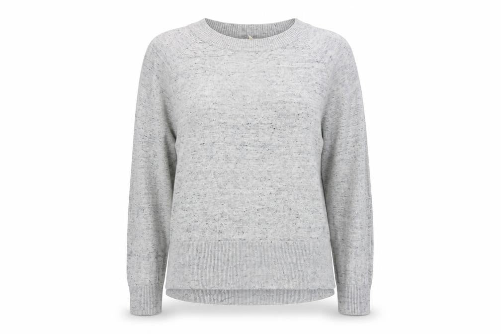 Front view of H&M women’s grey jumper, size M