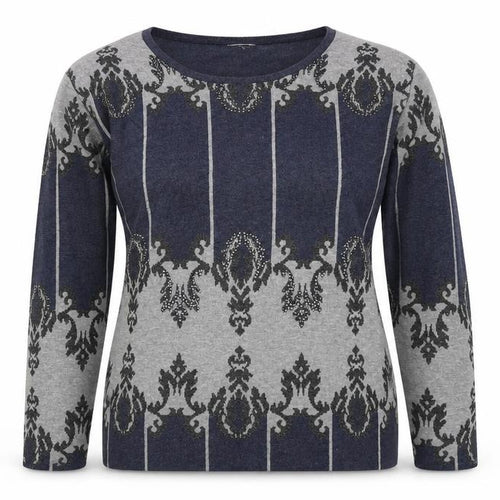 Cristina  Womens Blue Floral  Pullover Jumper Size XL