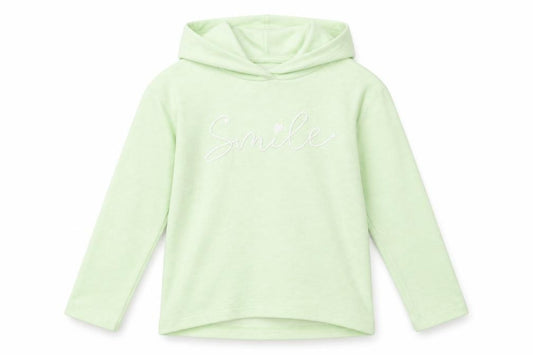 Front view of St Bernard girls’ green pullover hoodie, size 4-5, years
