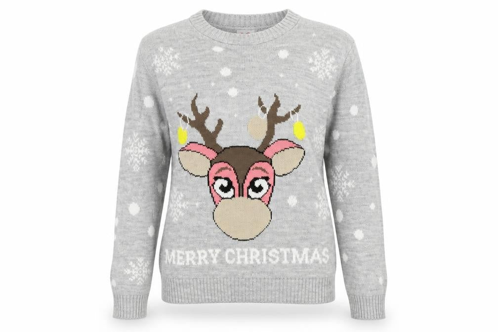 Front view of Gazelle women’s grey jumper, size M