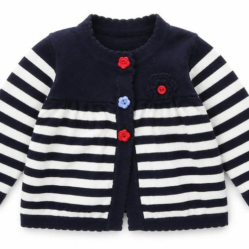 M&Co Baby Blue Striped  Cardigan Jumper Size 3-6 Months