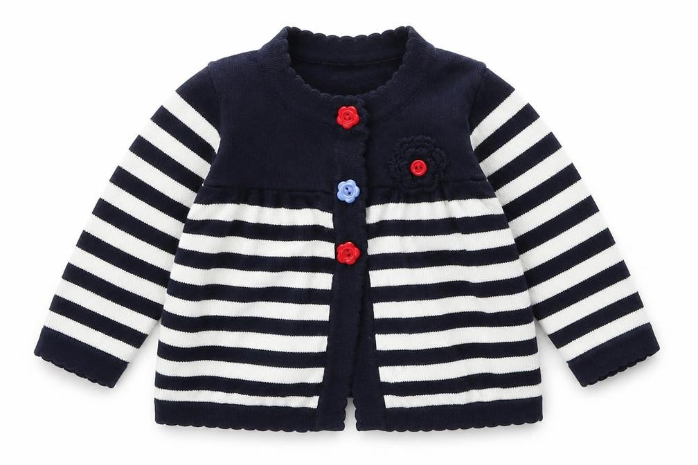 M&Co Baby Blue Striped  Cardigan Jumper Size 3-6 Months
