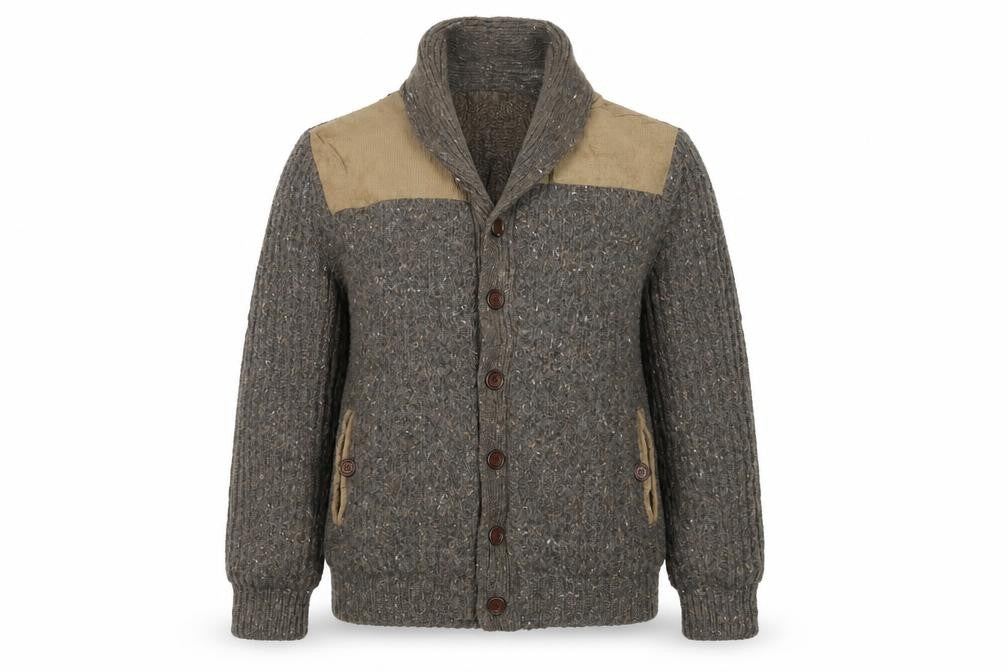 Front view of Tu women’s brown knit jacket coat, size M