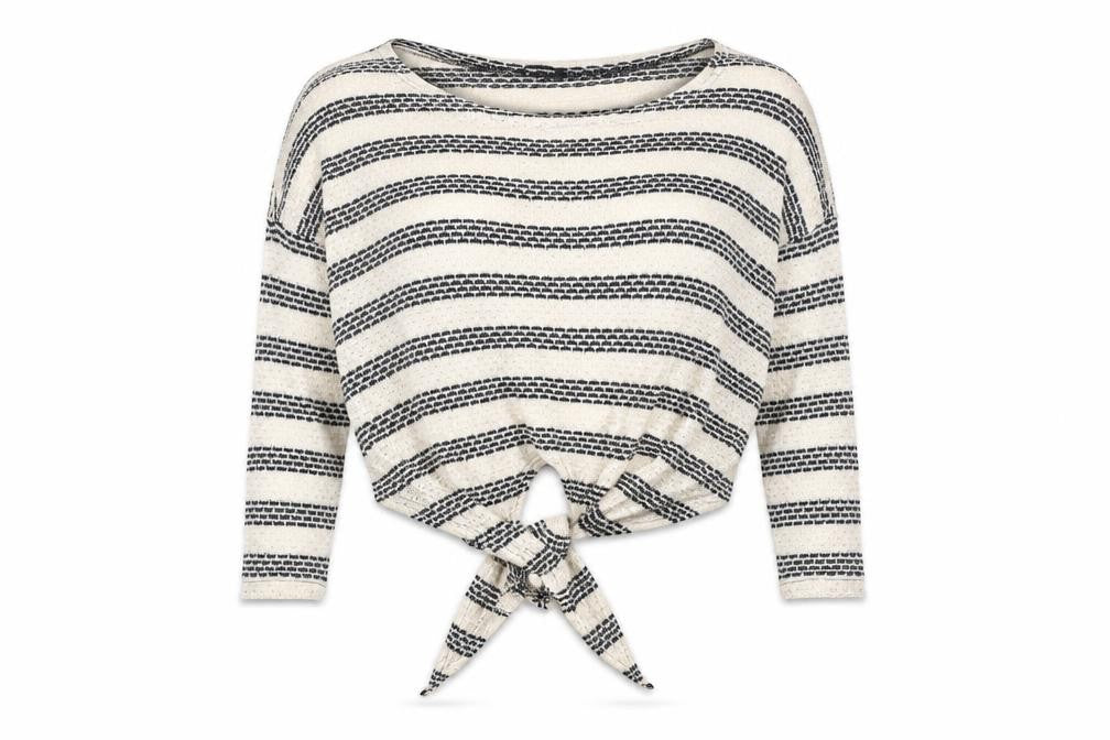 New Look Womens White Striped Knit Pullover Jumper Size M