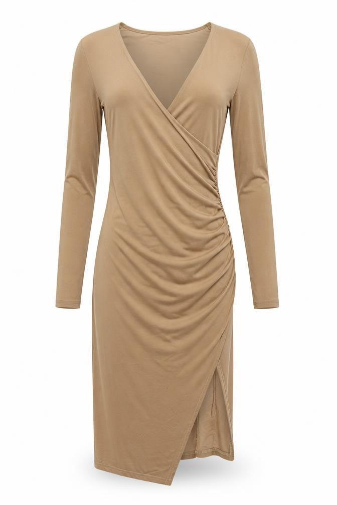 Front view of PRETTYLITTLETHING women’s brown a-line, size UK 8