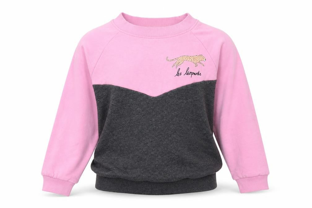 Front view of Tu girls’ pink pullover sweatshirt, size 8, years