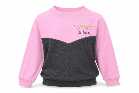 Front view of Tu girls’ pink pullover sweatshirt, size 8, years