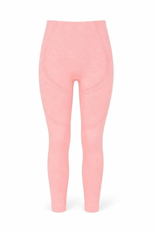 Front view of Preworn women’s pink pedal pusher leggings, size XS, 23-inch leg