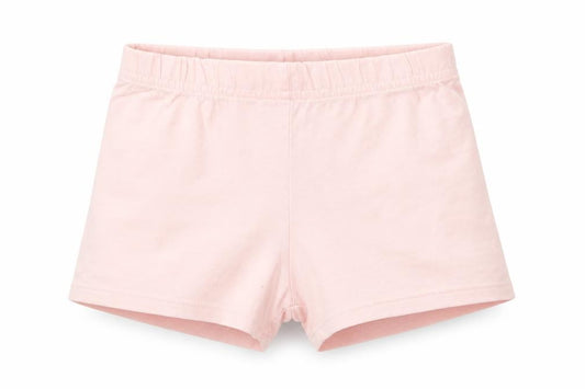Front view of George girls’ pink sleep shorts, size 2-3, years - elastic waist