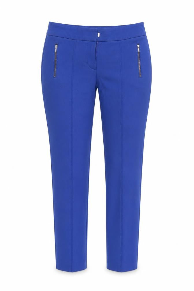 Front view of Ultimate Capri women’s blue capri trousers, size UK 6, 26-inch leg
