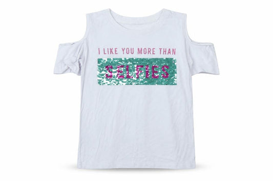 Front view of YD girls’ white basic t-shirt, size 11, years