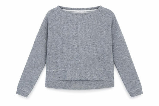 Front view of New Look women’s blue jumper, size UK 8