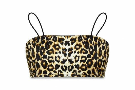 Front view of PRETTYLITTLETHING women’s brown animal print basic tank, size UK 8