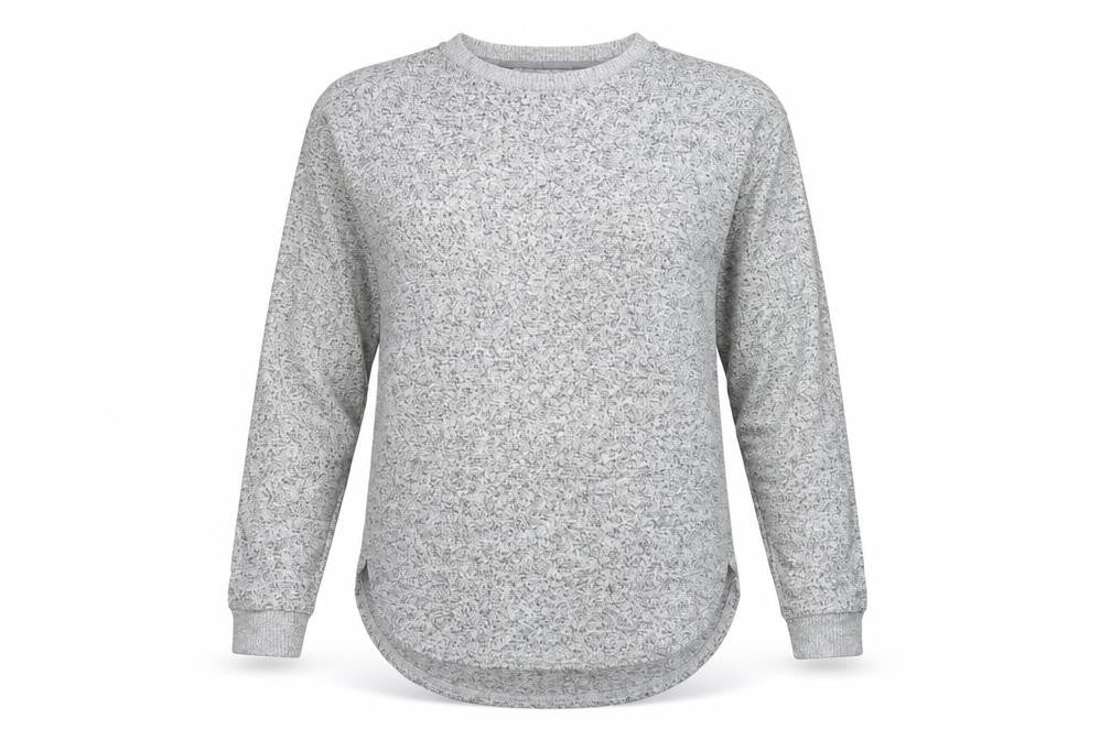 Front view of Next women’s grey henley jumper, size UK 10