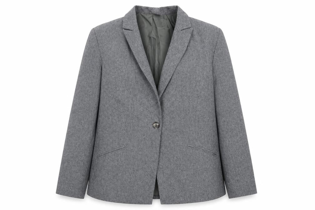 Front view of Dorothy Perkins women’s grey jacket suit jacket, size UK 14