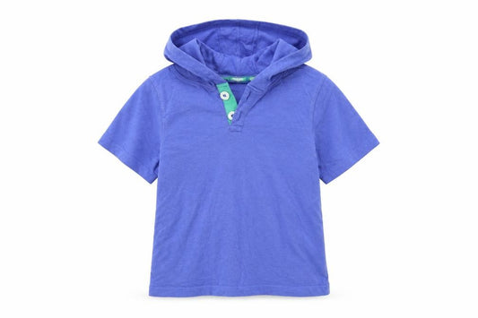 Front view of Marks & Spencer boys’ blue pullover hoodie, size 4-5, years