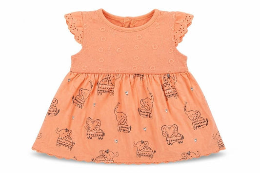 Front view of George girls’ orange fit & flare, size 3-6, months