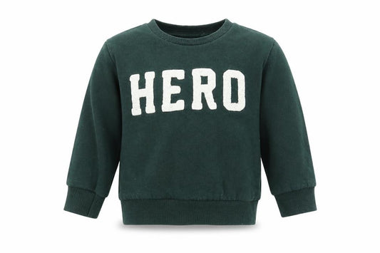 Front view of Primark boys’ green pullover sweatshirt, size 2-3, years - hero