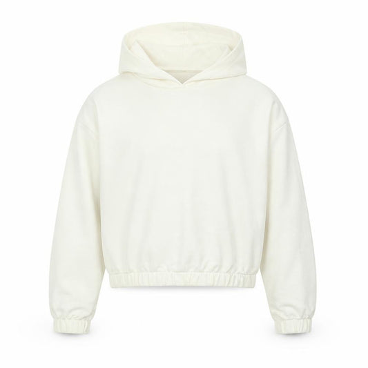 Front view of Tu girls’ ivory pullover hoodie, size 12, years