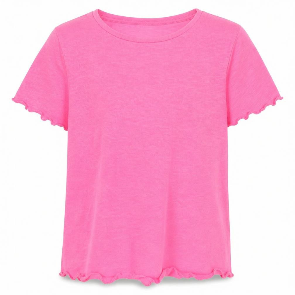 I love girls wear Girls Pink   Basic T-Shirt Size 9 Years  - Frill Detail