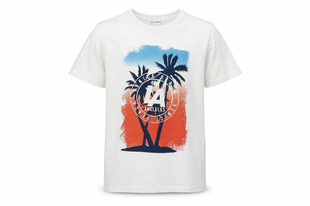 Pep&Co Boys White   Basic T-Shirt Size 10-11 Years  - los angeles