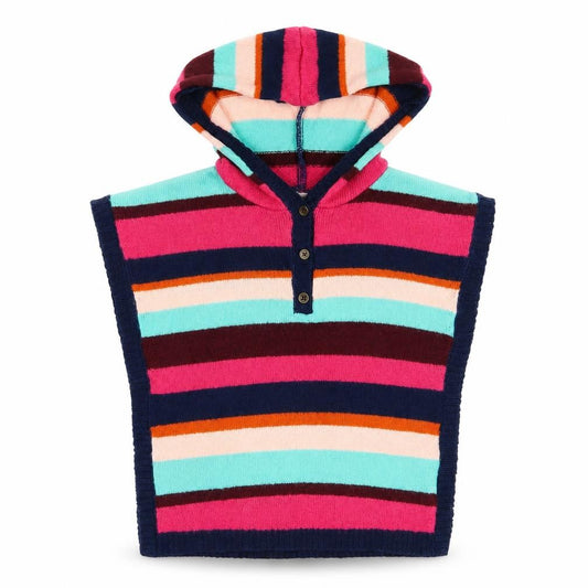 Front view of carters girls’ multicoloured striped jumper, size 5, years