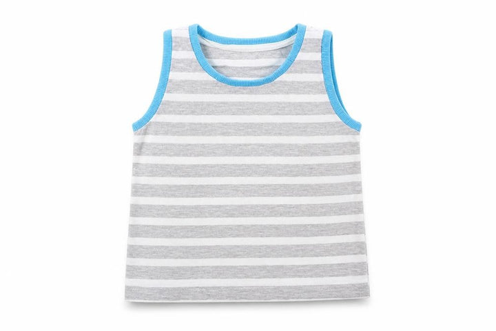 Matalan Boys Grey Striped Basic Tank Size 18-24 Months