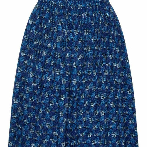 Akal Collection Womens Blue Floral  Flare Skirt Size M  - Stretch waistband