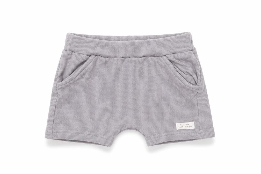 Front view of Tu boys’ grey capri trousers, size 3-6, months