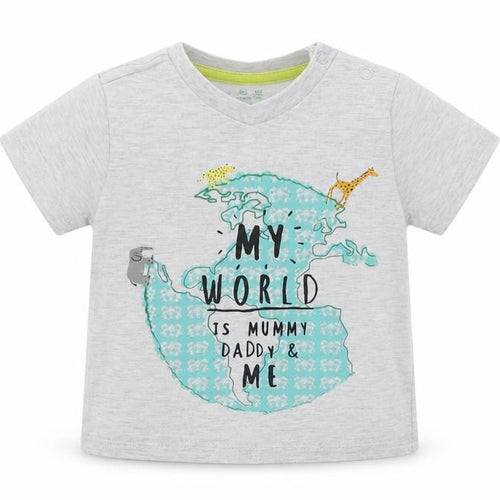 F&F Boys Grey Animal Print  Basic T-Shirt Size 0-3 Months