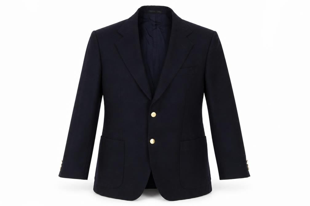 Front view of St Michael men’s blue jacket suit jacket, size 42