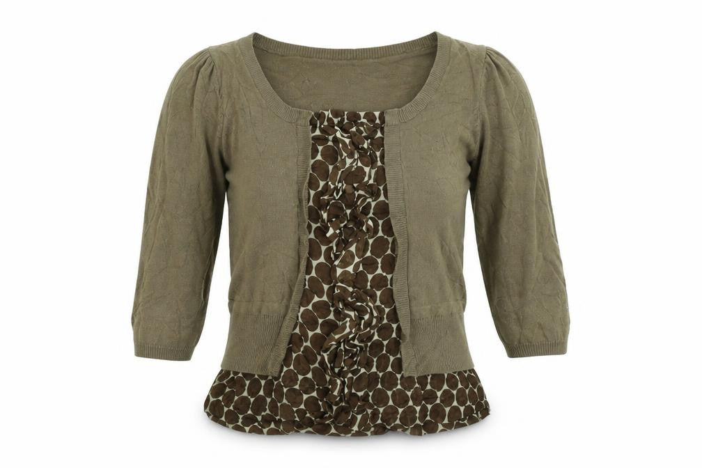 Front view of F&F women’s gold jumper, size UK 10