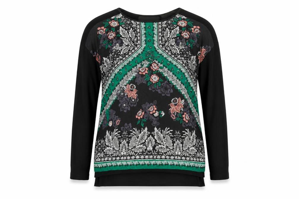 Front view of Oasis women’s green jumper, size XS