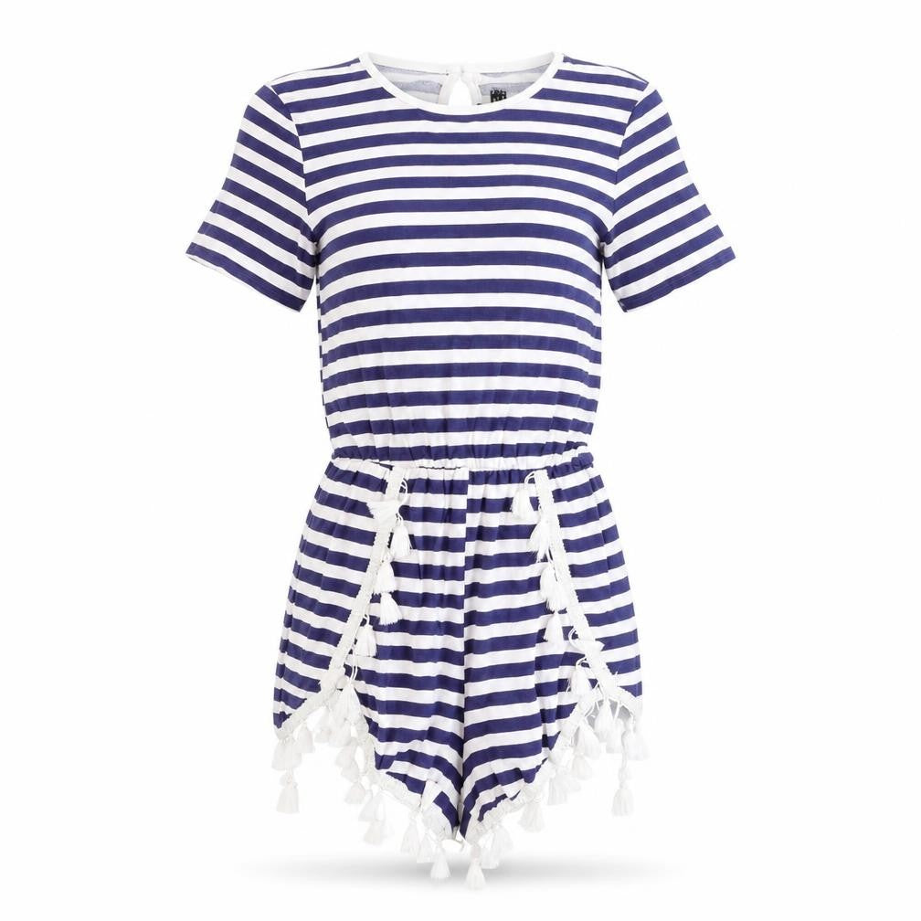 prety litle thing Womens Blue Striped  Jumpsuit One-Piece Size 4 L11 in