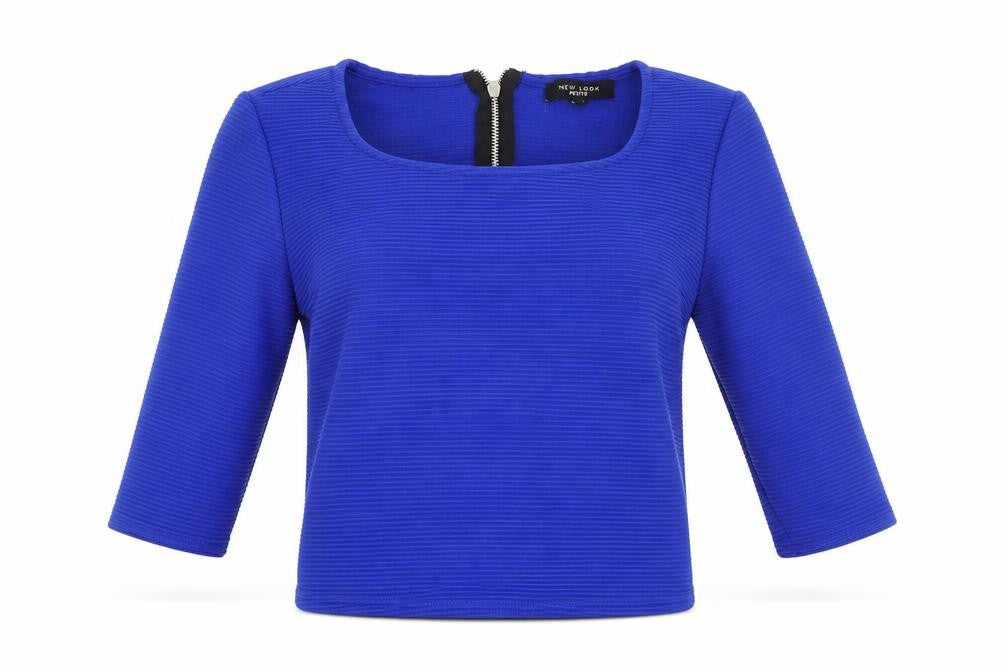 Front view of New Look women’s blue jumper, size UK 10