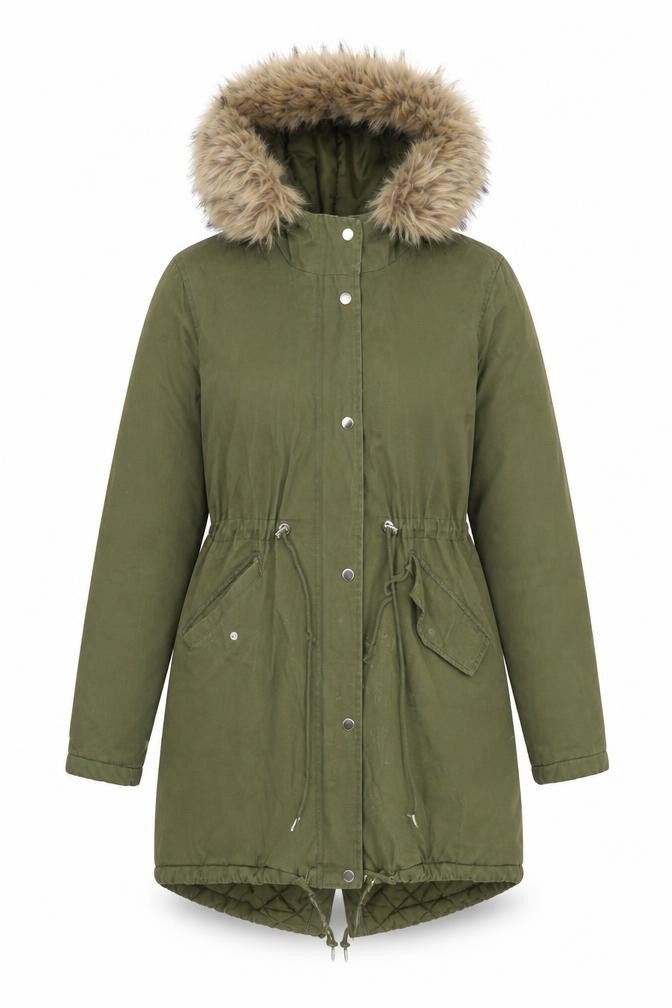 New Look Womens Green   Jacket  Size 8  - faux fur washable marks