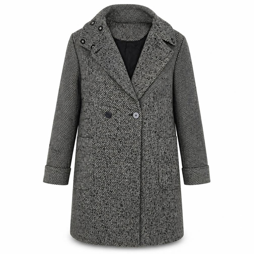 Front view of New Look women’s beige jacket coat, size UK 8