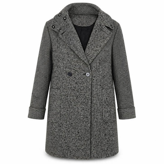 Front view of New Look women’s beige jacket coat, size UK 8