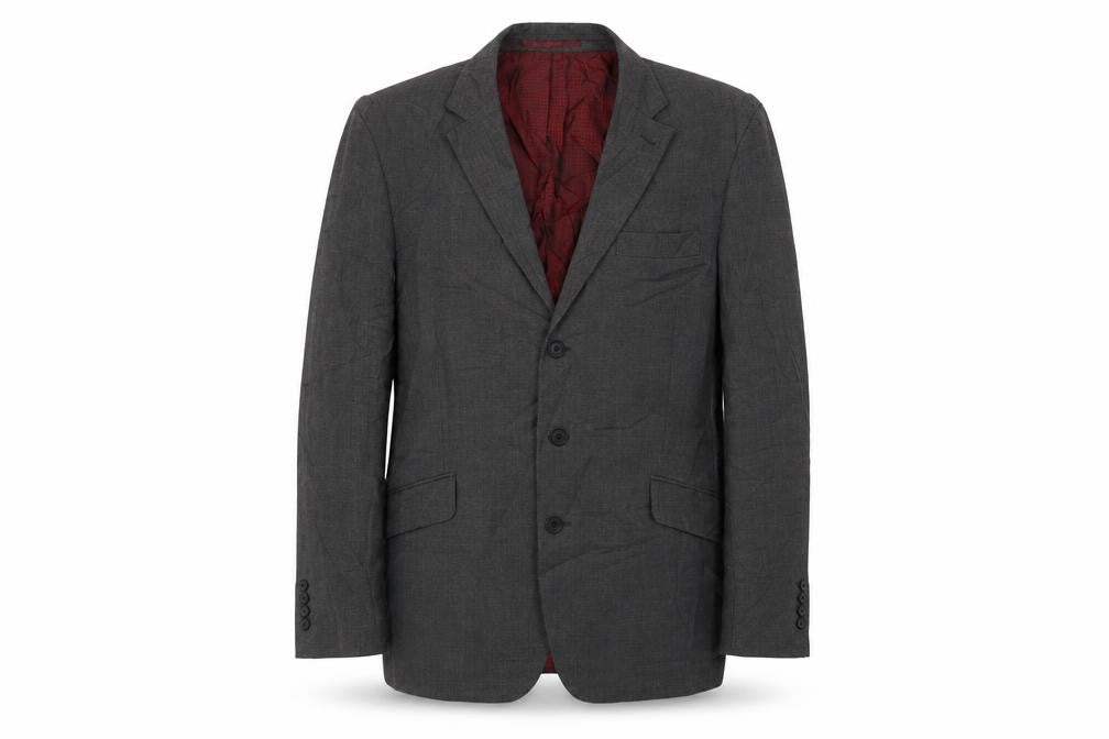 Front view of Preworn men’s grey jacket blazer, size 34