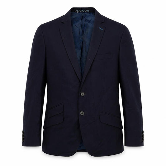 Front view of Marks & Spencer men’s blue jacket blazer, size 38